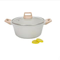 Cookware Sets-Coated Nonstick Cookware Set Induction &amp Gas Stove Compatible (soup pot + glass lid 9.45 in)