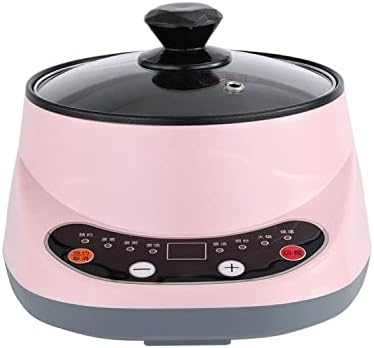 Multicooker Smart Electric Hot Pot Multi-Function Cooking Frying Pan Household Non-Stick Dormitory Rice Cooker Porridge Steamer (Color : Pinksinglelayer Size : 20cmindiameter)