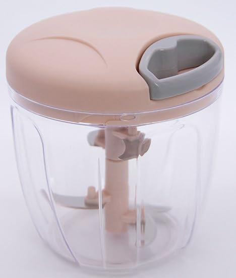 Multi-functional chopper drawstring hand blender household minced garlic puree supplement 900ml (pink)