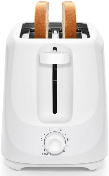 2-Slice Toaster with 6 Shade Settings and Removable Crumb Tray Arctic White Fit Bread Slices Up To 4X 4