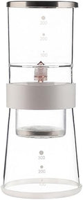 Iced Drip Coffee Maker in Acrylic with Adjustable Water Flow Cold Brew Coffee Brewer 11.8oz with Stainless Steel Filter for Home Office Coffee Pots