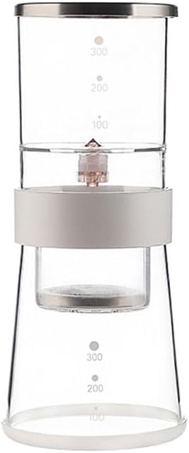 Iced Drip Coffee Maker in Acrylic with Adjustable Water Flow Cold Brew Coffee Brewer 11.8oz with Stainless Steel Filter for Home Office Coffee Pots