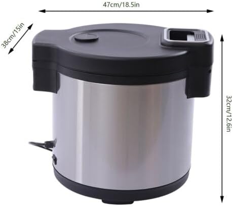 Commercial Rice Warmer 20QT Portable Stainless Steel Heating Non-Stick Inner Pot Rice Heater Dual Temperature Control Design Makes Soups Stews Grains Cereals for Restaurant Party Family