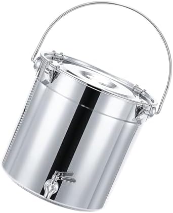 Stock Pot with Spigot - Stock Pot 201 Stainless Steel Soup Bucket/Sealed Bucket/Transportation Bucket Wine Tank with Tap for Water Milk Tea Milk Storage Bucket(21L)