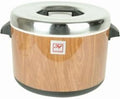 40 CUP INSULATED SERVING RICE POT WARMER - WOOD GRAIN