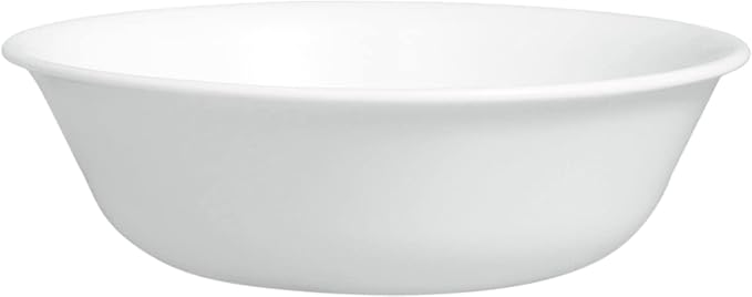 Corelle Vitrelle 4-Pieces 18-Oz Soup/Cereal Bowls Chip &amp Crack Resistant Glass Dinnerware Set BowlsWinter Frost White(Pack of 4)
