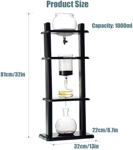 Cold Brew Drip Tower1000ml Cold Brew Coffee Maker Iced Coffee Cold Brew Drip Towerfor Home Coffee Shops Offices