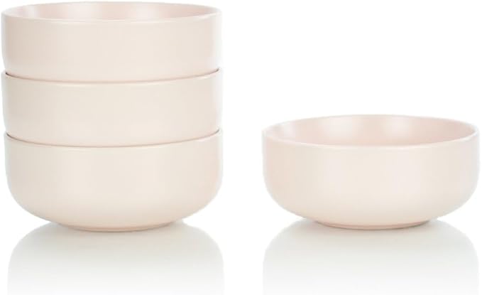 Everything Kitchens Modern Flat 12-Piece Dinnerware Set | Soft Pink