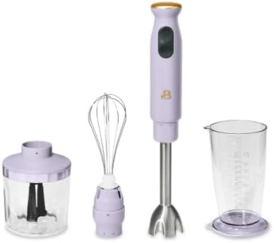 Beautiful 2-Speed Immersion Blender that includes a Chopper &amp Measuring Cup by Drew Barrymore (Lavender)