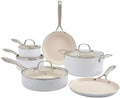 For 10-Piece White Aluminum Non-Stick Cookware Set