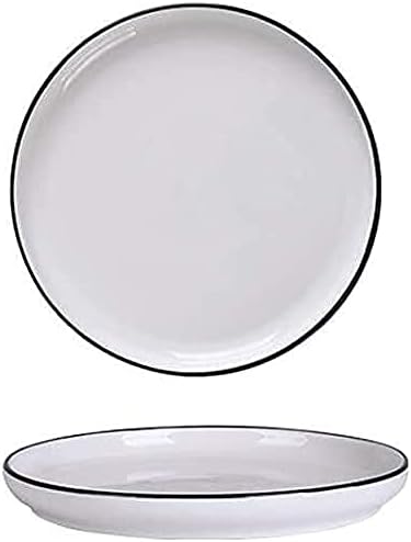 Dinnerware Set Kitchen and Dining European Nordic Household Ceramic Tableware Simple Black Black Cutlery Plate White L 8 Inch