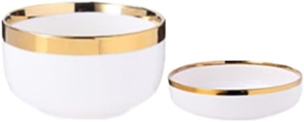 Dinner Sets Gold Bright White Porcelain Dinner Sets Ceramic Bowl Dish Plates Set Porcelain Dinnerware For Household HotelBright 1 People Set