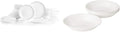Corelle Vitrelle 78-Piece Service for 12 Dinnerware Set &amp Vitrelle 6-Piece Bowl Set Triple Layer Glass and Chip Resistant 20-Oz Lightweight Round Bowls