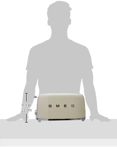 SMEG TSF02 4-Slice Toaster 50s Retro Style 2 Extra-Wide Long Slots Bagel Defrost Reheat Functions Stainless Steel - Cream