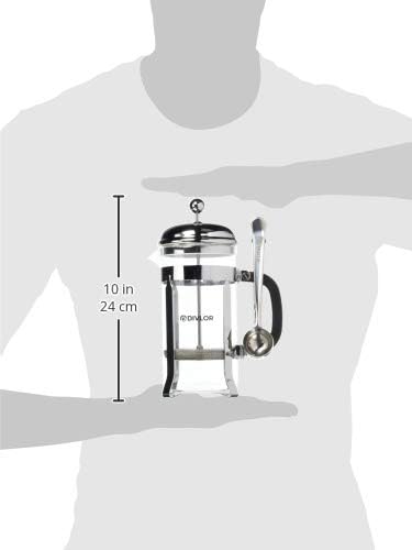 French Press Coffee Maker - 34 Ounce 8 Cups Clip Spoon and 2 Bonus Filter Included By Divlor