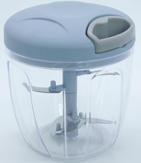 Multi-functional chopper drawstring hand blender household minced garlic puree supplement 900ml (haze blue)
