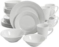 Noble Court Ceramic Dinnerware Set White - 30 Piece