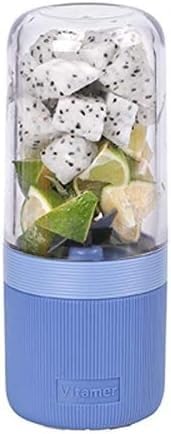 400ml Portable Juicer USB Rechargeable Multifunction Blender Mixer Vegetable Juice Cup Smoothie Maker Fruit Extractor(Blue)