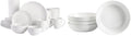 Gibson Home Zen Buffet Porcelain Dinnerware Set Service for 6 (30pcs) White (Coupe) &amp Zen Buffet 4-Piece 8.5-Inch Porcelain Chip and Scratch Resistant Pasta Bowl Set White