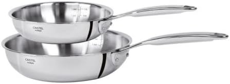 Cristel Castel'Pro Ultraply Set of Two Stainless Steel Frying Pans