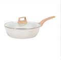 Cookware Sets-Coated Nonstick Cookware Set Induction &amp Gas Stove Compatible (Pan-Fry with glass lid 11.81 in)