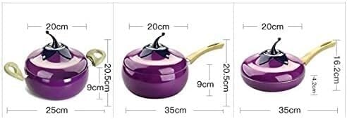 Kitchen Cooking Sets 3pcs Cookware Set Creative Kitchen Smoke- Free and Non- Stick Pot Set Soup Pot Milk Pot Frying Pan Aluminum Alloy Cookware Sets(D-pear Shape)