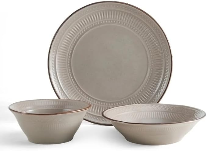 12-Piece Dinnerware Set Stoneware Ceramic Tableware Hotel Plate and Bowl Dinner