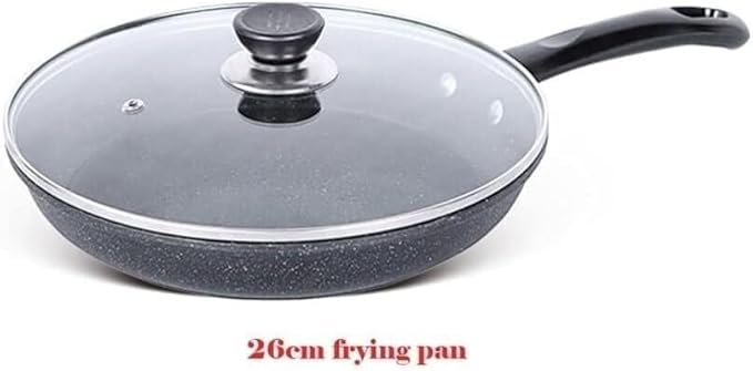 2-Piece Aluminum Alloy Cookware Set – Soup Pot &amp Frying Pan with Non-Stick Surface Visible Lid Induction &amp Gas Compatible