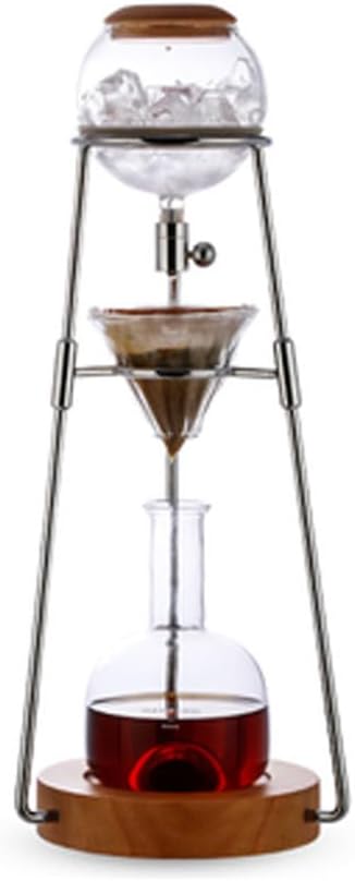Smoothly Drip Iced Coffee Maker with Adjustable Water Flow Iced Coffee Maker in Stainless Steel and High Borosilicate Glass Coffee Pots