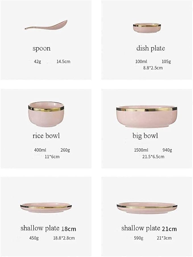 Fine Dinnerware Set9 Pieces for 2 People Pink Penh Porcelain Dinner Set Ceramic Plate Bowl Tableware Combination Set