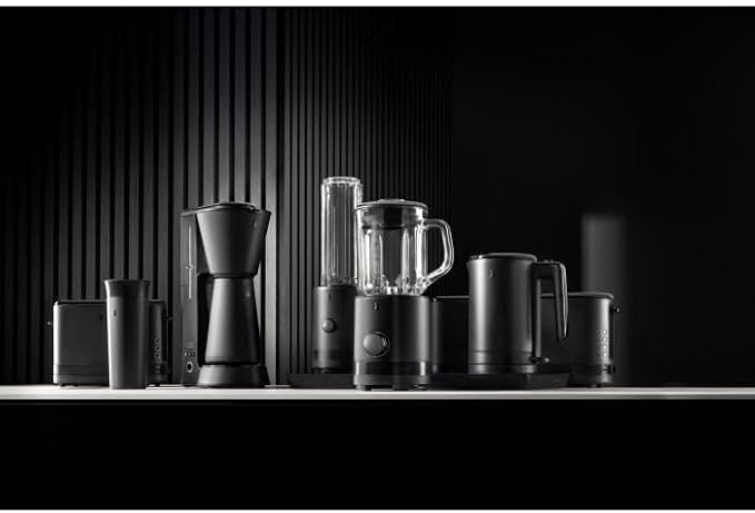 WMF Küchenminis Aroma Filter Coffee Maker with Insulated Jug 870 W Insulated Takeaway Cup Small Coffee Takeaway Timer Matte Black Stainless Steel
