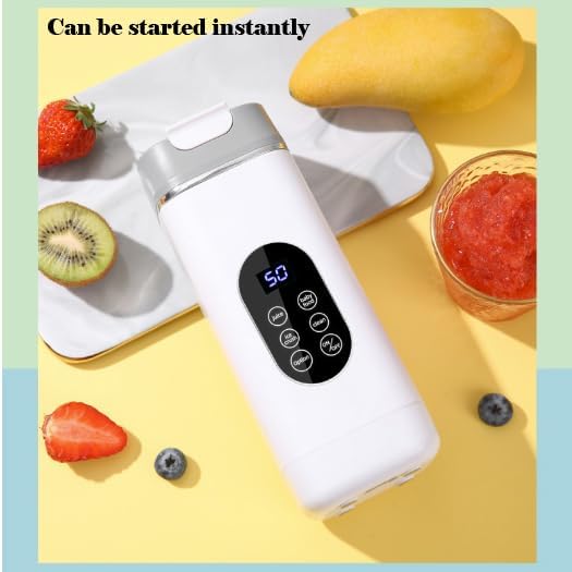 Hualisen Portable Blender for Smoothies Juice420ML Insulated Juicer with Storage Pouch 12 Blades Juice Cup USB-C RechargeableCordless Personal Blender for Shakes and Smoothies (ZJ/White)