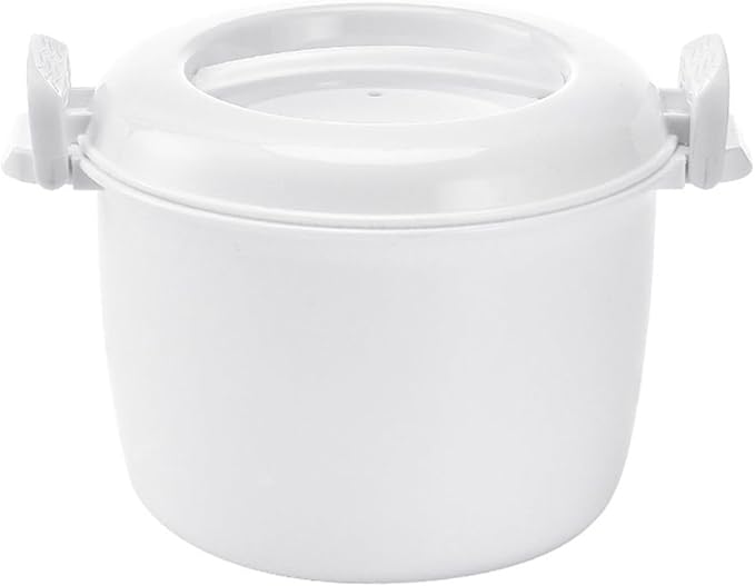 Microwave Rice Cooker 8.27X6.89X5.51In Plastic Steamer Bowl for Rice Vegetables Pasta Multifunctional Kitchen Appliance