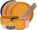 Dinnerware Sets Dish SetCreative Porcelain Tableware Set with Plates Bowls and DishCeramic Dinner Set for Home Kitchen and DinningMicrowave Dishwasher Safe
