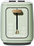 Beauti 2 Slices Toaster with Touch Activated Display 900 W Bagel/Frozen/Reheat Presets Wide Slots Easy Cleaning (Sage Green)