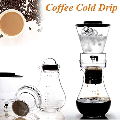 HASMI Coffee Kettle Coffee Pot Glass Cold Ice Water Drip Coffee Maker Brew Pot Dripper Coffeemaker Coffee Kettle Perfect for Coffee Lover 800Ml Coffee Maker Dingzhebo2022