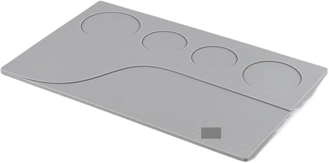 Bar Work Mat Coffee Machine Handle Non-Slip Silicone Mat Powder Press Mat(GRAY)