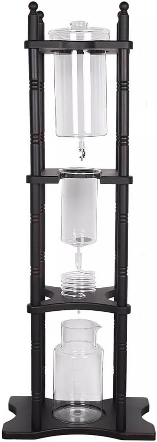 Cold Drip Coffee Maker Cold Brew Machine Glass Slow Drip Technology Ice Drip Coffee Pot w/Adjustable Walve Handmade Glass Cold Brew Maker for Home Office Drip Coffee Maker