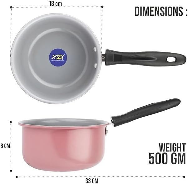 Nonstick Cookware Set (Pink Sauce Pan)