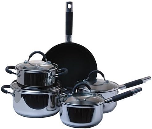 SERWIN EC211U-5 (9) 5 Piece Stainless Steel Pot Set with Silicone Handle