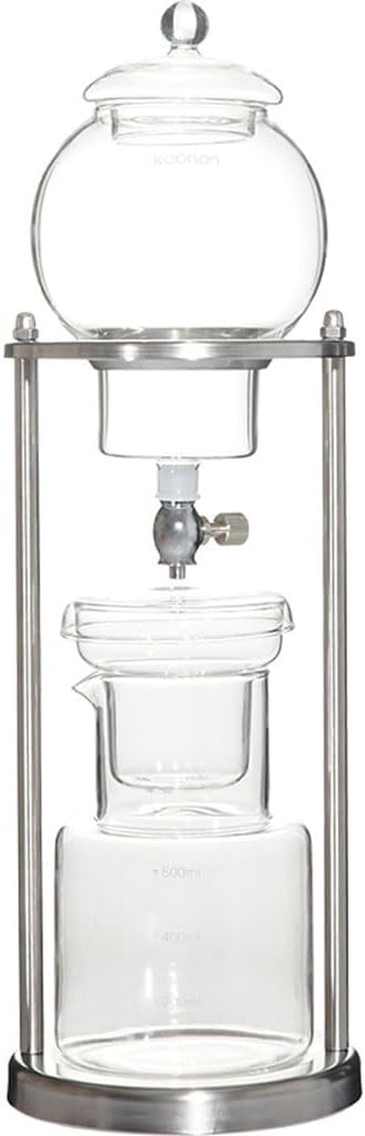 Drip Cold Brew Coffee Maker Set for Home Restaurant Office 20.2oz Manual Drip Coffee Brewer Carafe with Adjustable Water Flow Fits Most Coffee Pots