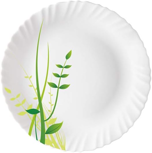 Larah by Borosil Herbs Opalware Leaf Dinner Set 21-Pieces White