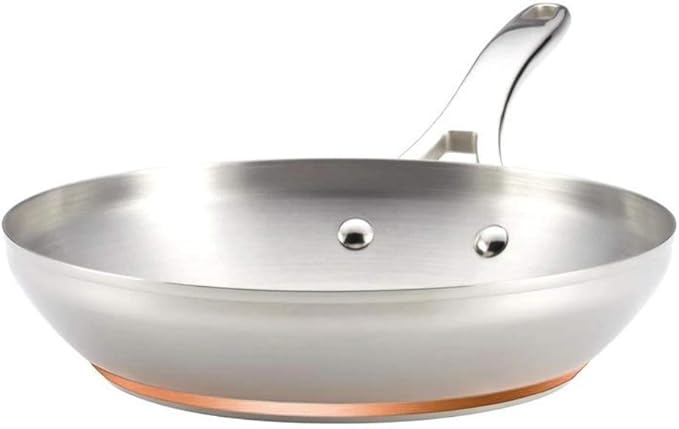 Anolon Nouvelle Stainless Stainless Steel Frying Pan Set / Fry Pan Set / Skillet Set - 8 Inch and 9.5 Inch  Silver