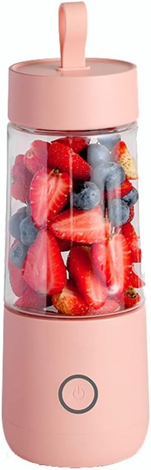 Personal Juice Mixer Blender Portable BlenderUSB Rechargeable Handheld Blender SportsTravelGym (Color : Pink)