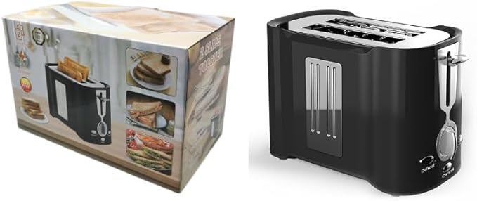 Mini toaster with defrost and cancel functions black compact design automatic power-off