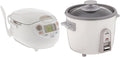 Zojirushi NS-ZCC10 Neuro Fuzzy Cooker 5.5-Cup uncooked rice / 1L White &amp NHS-06 3-Cup (Uncooked) Rice Cooker White (-WB)