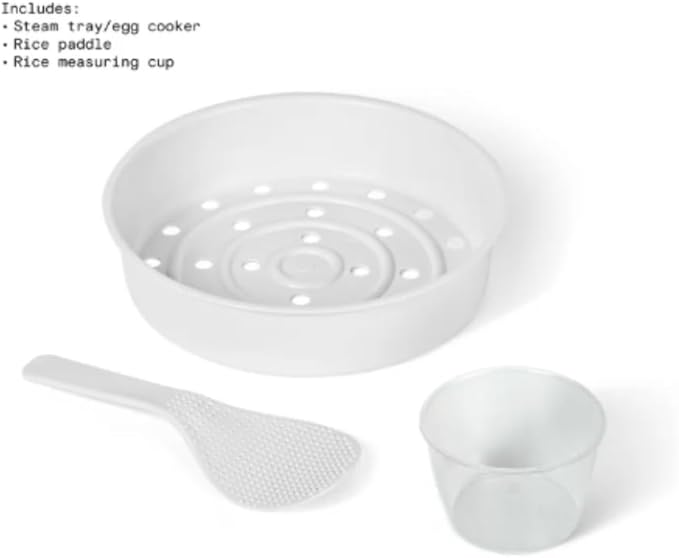 14-Cup Rice &amp Grain Cooker Touch-Activated Display 8 Presets Ceramic Nonstick Coating Steamer &amp Egg Tray Automatic Keep Warm Programmable 24 Hours White