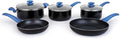 YBM Home Classic Nonstick 8-Piece Cookware Set Covered Stay-Cool Handles Kitchen Stock Pot Soup Pot Cooking Pot Oven Broiler Safe 350F Compatible Induction and All Cooktops Dishwasher Safe
