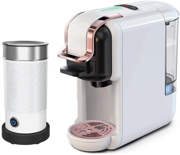 Multi-Capsule Coffee Maker Hot/Cold Coffee Maker Milk ESE Pod Ground Coffee Cafeteria 19 Bar 5 in 1 (Color : H2B M1A WH Size : CHINA_US)