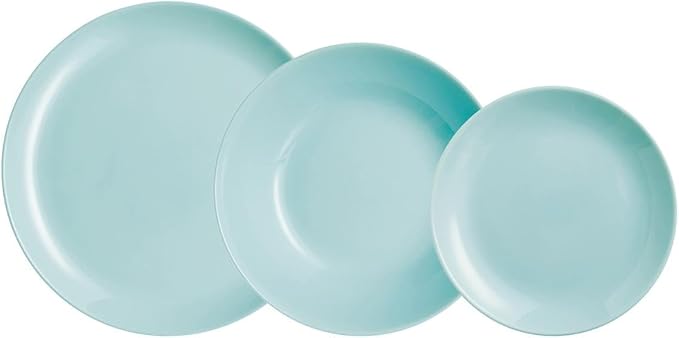 Luminarc Diwali Turquoise Opal Dinnerware Set 18 Pieces – 6 People Opal Suitable Microwave Safe Fridge Stackable